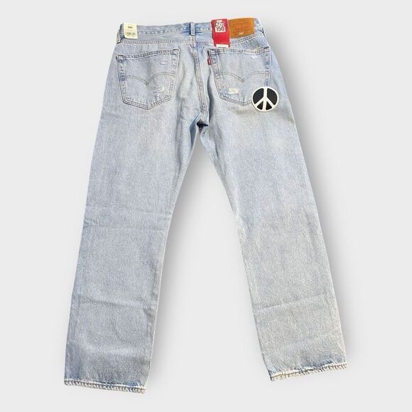 Levis Premium 501 150th Straight Leg Jeans Original Fit Patchwork Mens 36x30 - Picture 7 of 12